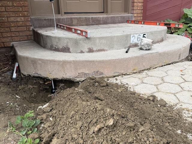 Professional Front Step Concrete Leveling