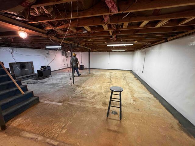 A Complete Basement Waterproofing System Takes Shape