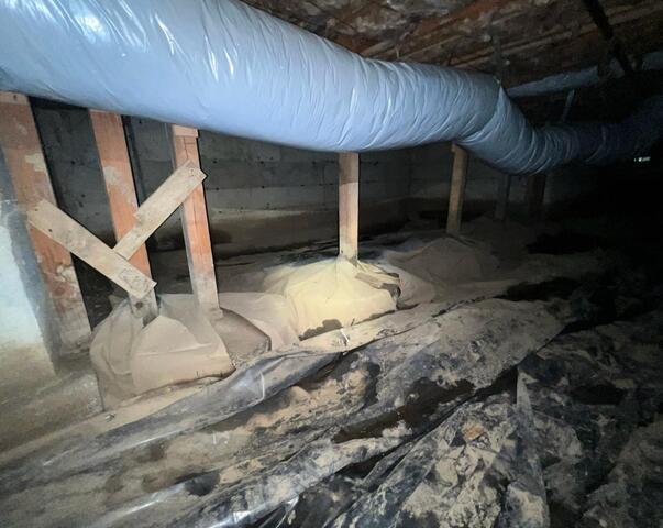 Dust Covered Vapor Barrier
