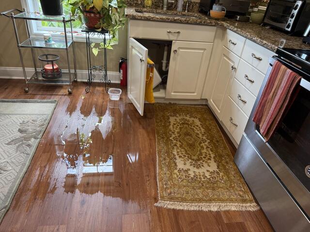 Sink Leak Causes Significant Water Damage