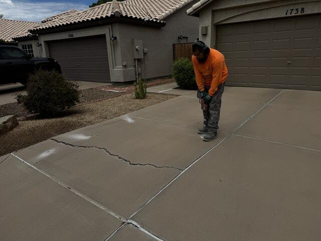 Cracked Concrete Driveway Repair in Gilbert, AZ