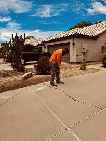 Gilbert Concrete Driveway Repair in Progress