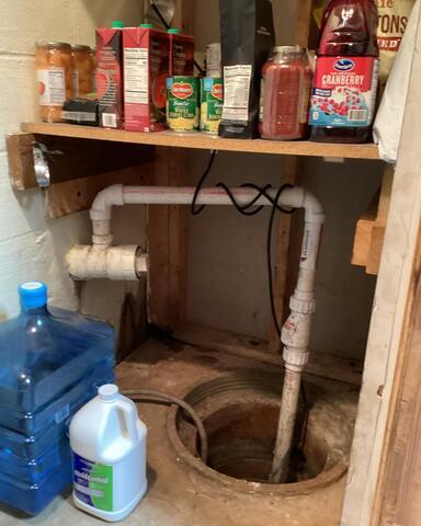 Open and Exposed Sump Pit