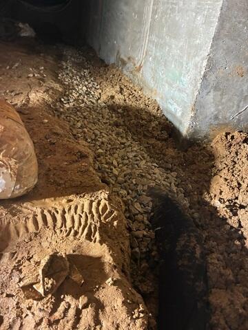 Crawl Space French Drain Installation