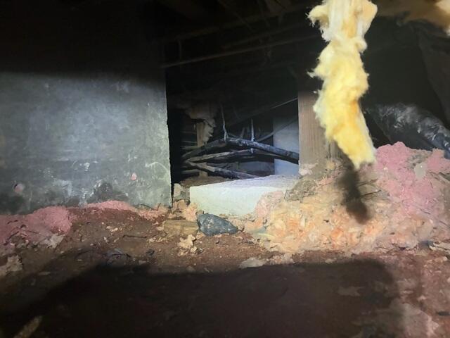 Exposed Crawl Space Before Encapsulation