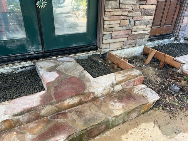 Entryway Prepared for Foundation Repair in La Jolla