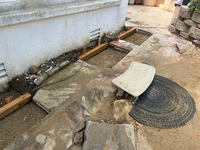 La Jolla Foundation Repair Site During Restoration