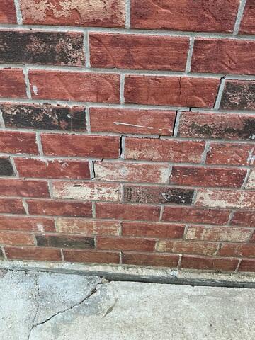 cracks in brick