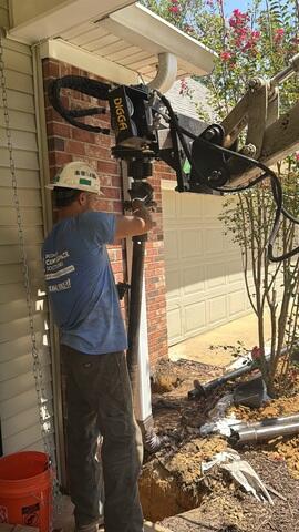 Helical pier installation