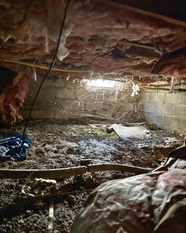 Dark and Wet Crawl Space