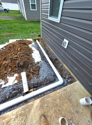 The PVC under the soil