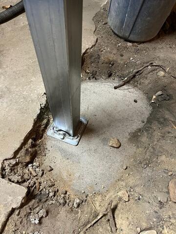 SmartJack Base Secured to Footings