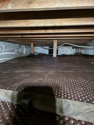 Crawl Space Drainage Matting Installation