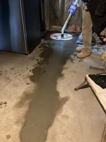 Feed Line Concreted into Basement Floor