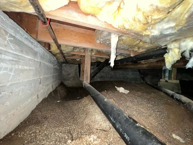 Dirt Crawl Space Before Encapsulation in Manhattan Beach
