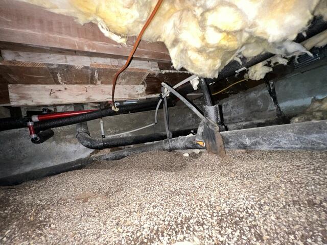 Exposed Crawl Space Before Moisture Control