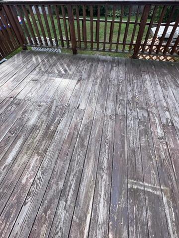 Evaluating weathered wood surfaces to prepare for structural repairs and full deck restoration