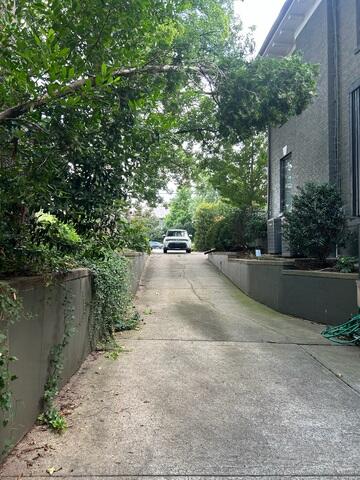 Sloping driveway
