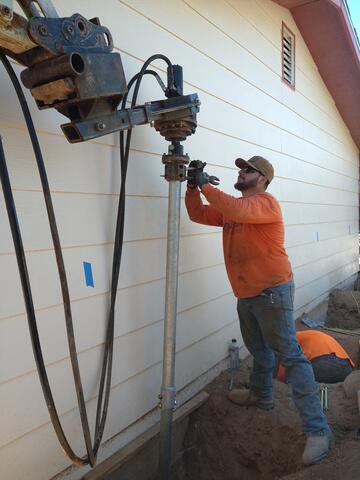 Installing Helical Piers at Benson, Arizona Home
