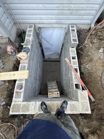 Concrete Block Stairwell Construction