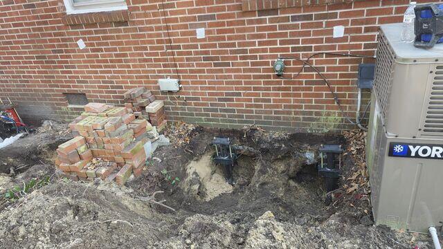 Helical Piers Installed to Stabilize the Foundation