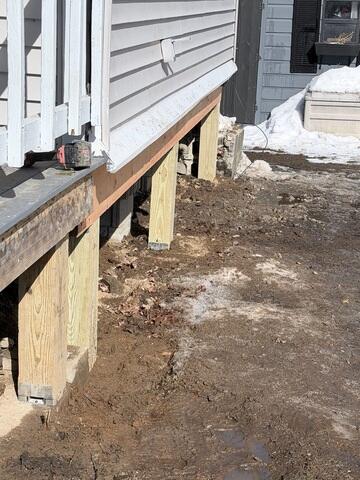 Support Posts Placed on Cured Footings
