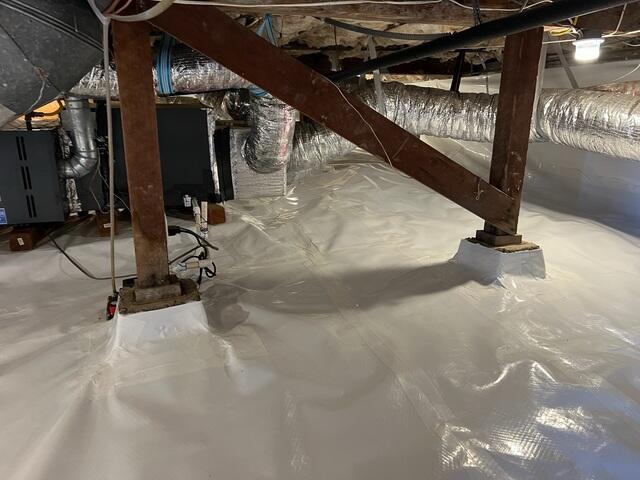 Crawl Space Vapor Barrier Around Support Bases
