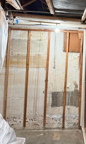 Water Stains on Foundation Wall