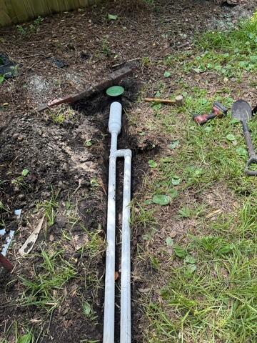 Discharge Line Installed Away from the Crawl Space