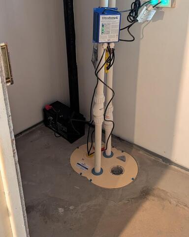 Newly Installed Sump Pump