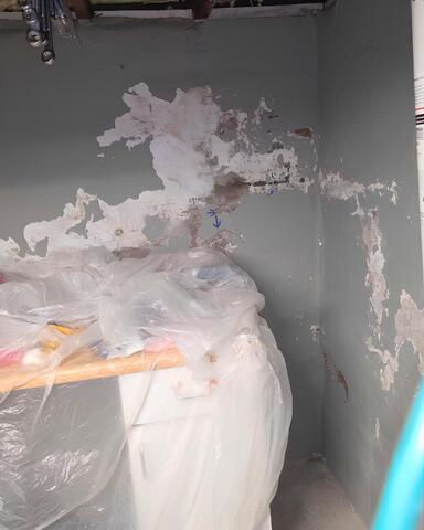 Patched and Chipped Basement Walls
