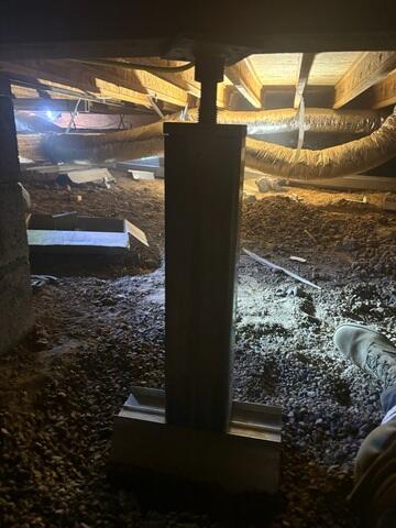 Adjustable SmartJack Support in a Show Low Crawl Space