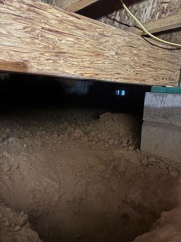 Excavation for Crawl Space Support Installation