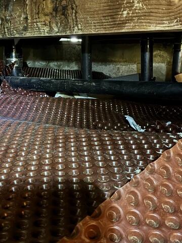 Crawl Space Drainage Layer During Encapsulation