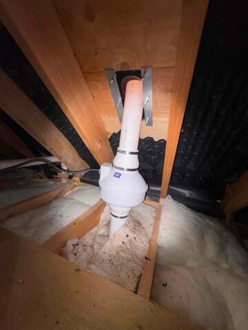 Attic Radon Fan Installation
