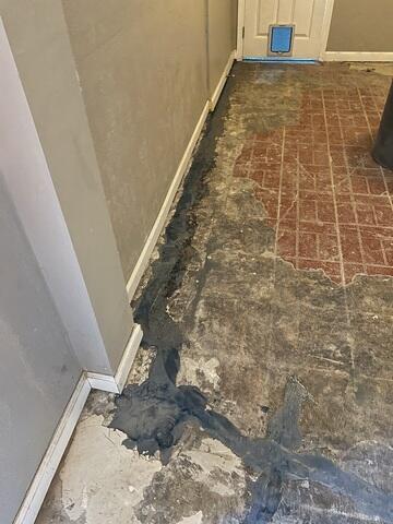 Concrete Crack Repair Along the Wall and Across the Floor