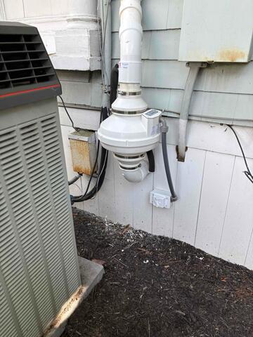 Exterior Radon Fan Installation