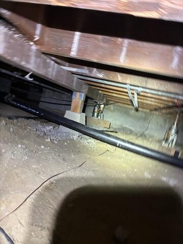 Crawl Space Beam Support Repair Preparation