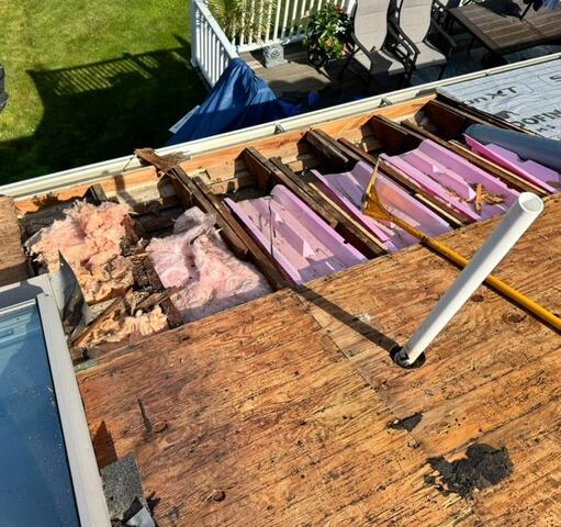 Damaged Roof Decking Removed