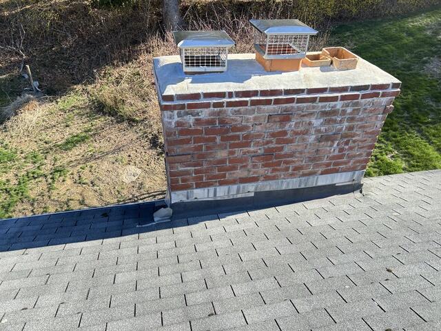 Existing Chimney Flashing and Moss Growth
