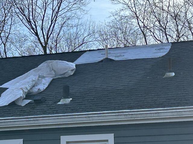 Exposed Roof Area Near the Chimney