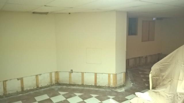 Wet Basement on its Way to Dryness