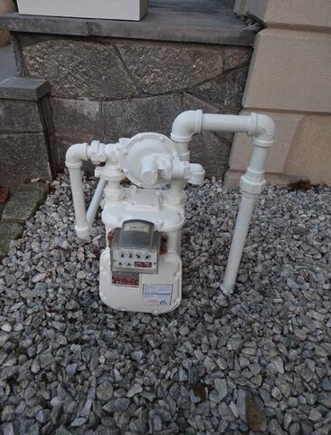 Clean, rust-protected, and professionally painted outdoor gas meter.