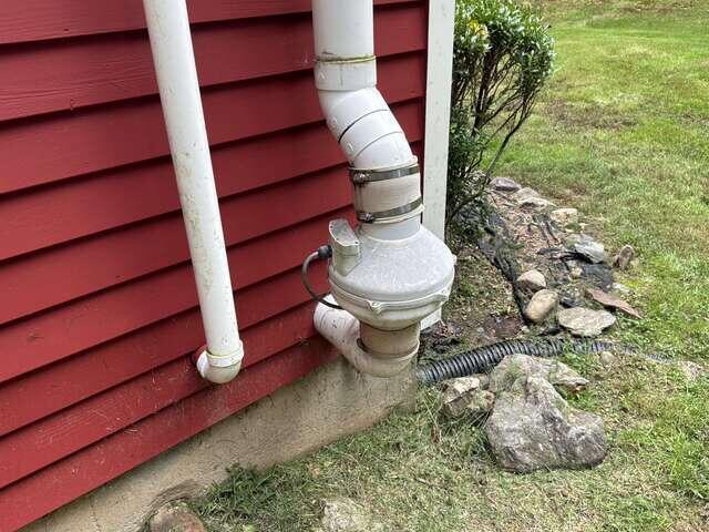 Exterior Fan and PVC Elbow - Before