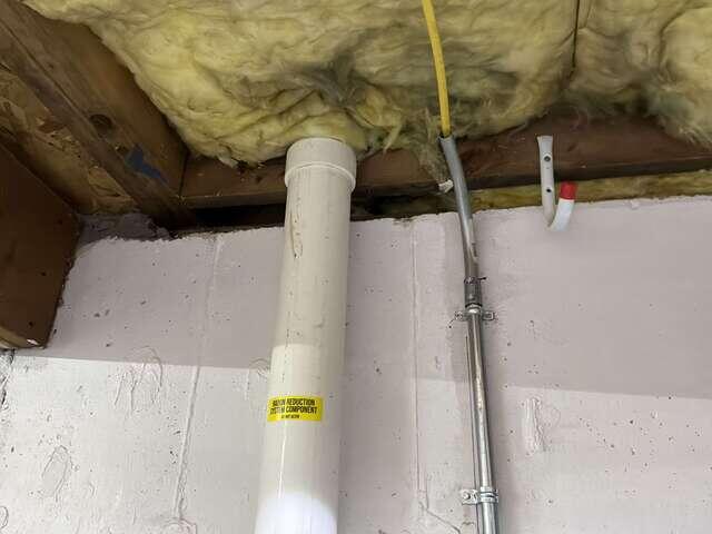 Interior Radon Piping - Extraction Point
