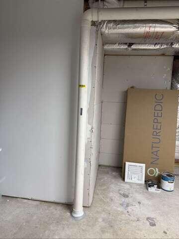 Interior Radon Piping - Laundry Area