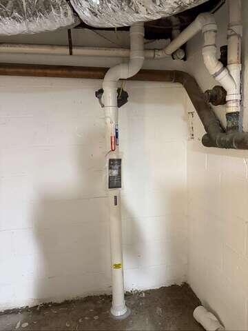 Interior Radon Piping and Manometer