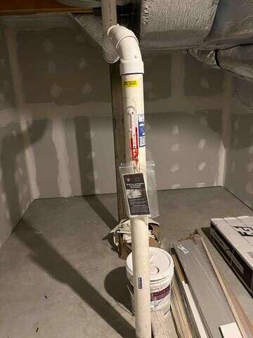 Interior Radon Piping and Manometer