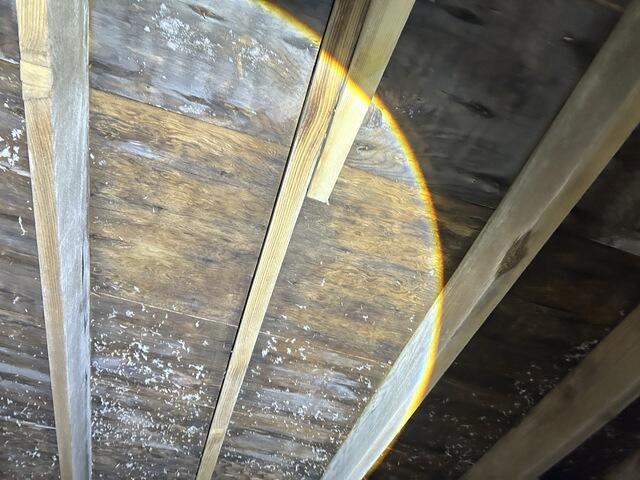 Water Staining Visible in the Attic
