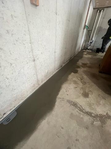 WaterGuard Concreted into Foundation Floor